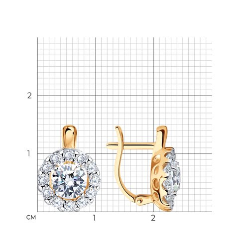 Серьги из золочёного серебра с фианитами