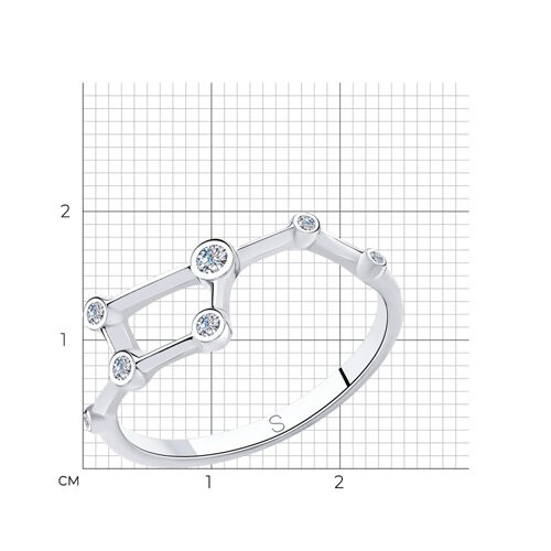 Кольцо из серебра с фианитами