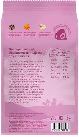 Корм для шиншилл