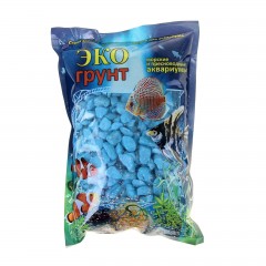Грунт для аквариума «Мраморная крошка голубая блестящая», 5-10 мм, 1 кг - Фото 1