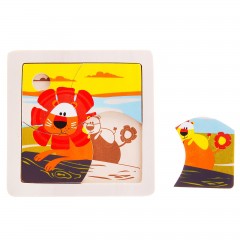 Пазл в деревянной рамке «Львы в Африке», 4 элемента - Фото 1