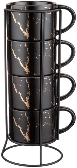 Набор кружек на подставке «Midnight gold»