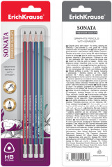 Набор чернографитных карандашей с ластиком «Sonata» - Фото 3
