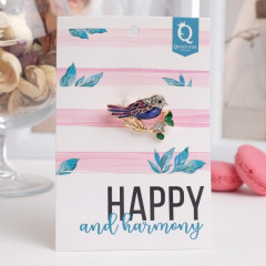 Брошь «Птичка на веточке» - Фото 2