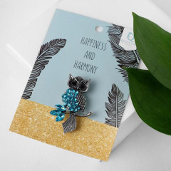 Брошь «Сова на ветке» - Фото 2