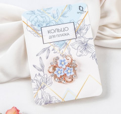 Кольцо для платка «Цветы незабудки» - Фото 1