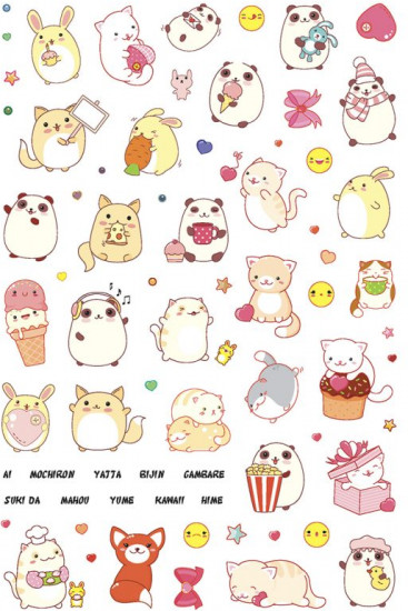 Наклейки в японском стиле «Я люблю аниме!»