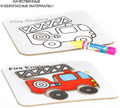 Раскраска-пазл многоразовая «Пожарная машина» - Фото 6