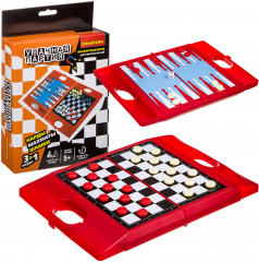 Набор настольных игр 3 в 1 «Шашки, шахматы, нарды» - Фото 4