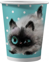 Набор стаканов одноразовых «Кот и рыбка» - Фото 1