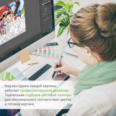 Картина по номерам «Панно. Девушка в кимоно» - Фото 4