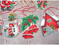 Набор для вышивания на пластиковой канве «Рождественские игрушки» - Фото 7