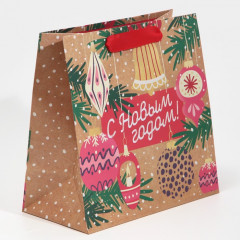 Пакет крафтовый «Новогодние чудеса» - Фото 1