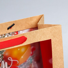 Пакет крафтовый с пластиковым окном «Happiness» - Фото 3