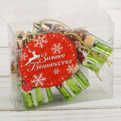 Набор украшений ёлочных «Мишка на подарке» - Фото 1