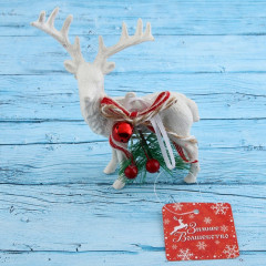 Украшение ёлочное «Снежный олень с бубенцом» - Фото 1