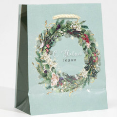 Пакет ламинированный «Новогодний венок» - Фото 2