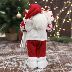 Фигурка «Дед Мороз в вязаном костюме, с лыжами и мешком» - Фото 2