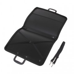 Портфель для художественных работ А3, 2 отделения, с ручкой на молнии с лямкой, черный - Фото 2