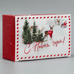 Коробка сборная «Новогодняя акварель» - Фото 1