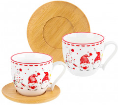 Набор чашек для капучино и латте «Веселые гномики» - Фото 1