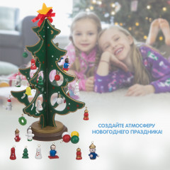 Набор для творчества «Деревянная ёлочка 3D с игрушками» - Фото 5