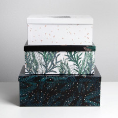 Набор коробок подарочных 3 в 1 «Ёлочки» - Фото 3