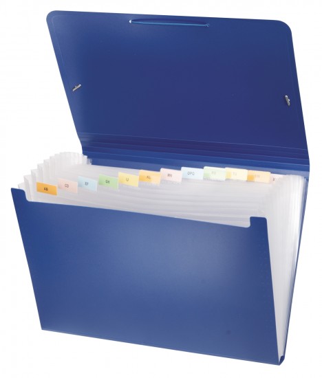 Папка А4 на 12 отделений на резинках «Megapolis», цвет синий