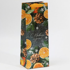 Пакет под бутылку крафтовый «Новогоднее настроение» - Фото 2