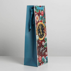 Пакет под бутылку крафтовый «Чудес в новогоднюю ночь» - Фото 1