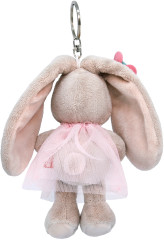 Игрушка-брелок «Зайка Ми в розовом платье с цветочком» - Фото 2