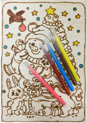 Доска для выжигания и росписи «Снеговик с подарком» - Фото 5