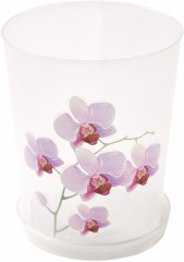 Горшок для орхидеи (3,5 л), с поддоном, прозрачный - Фото 1