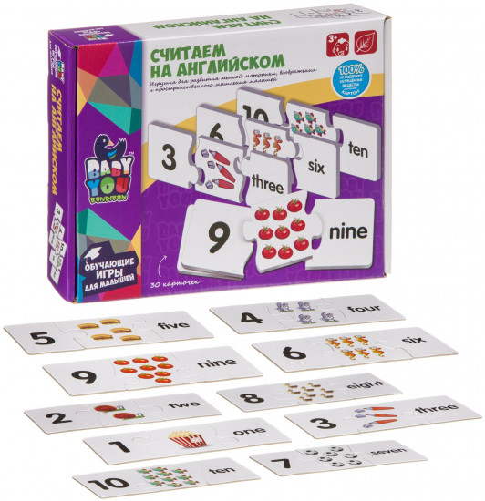 Игра-пазл обучающая «Считаем на английском»