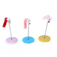 Дразнилка для кошек на пружине с мышью 5 см, 10,5х23 см, цвет в ассортименте - Фото 1
