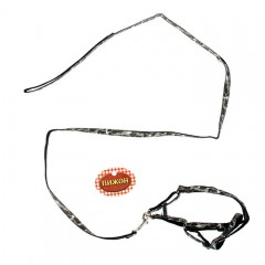 Комплект «Милитари», ширина 1 см, поводок 120 см, шлейка 26-41 см, серо-черный - Фото 3