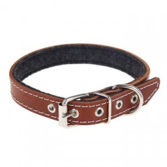 Ошейник кожаный на фетре с тиснением «Красотка», 45-48х2 см, цвет в ассортименте - Фото 2