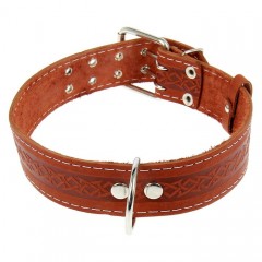 Ошейник кожаный однослойный, 4,5 см, цвет в ассортименте - Фото 2