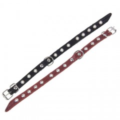 Ошейник кожаный тисненый однослойный, 1,2 см, безразмерный, цвет в ассортименте - Фото 1