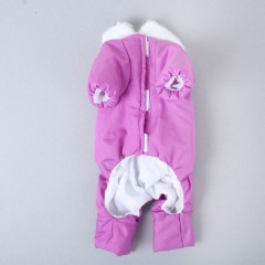 Комбинезон зимний с меховым воротником, размер L, розовый - Фото 1