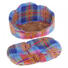 Лежанка овальная с фигурной спинкой, 38х25х18 см, цвет в ассортименте - Фото 1