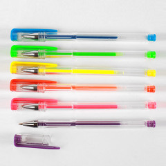 Набор ручек гелевых неоновых цветов - Фото 1