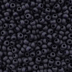 Бисер прозрачный матовый, цвет 30110 черный - Фото 1