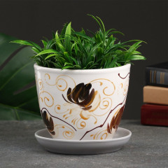 Горшок цветочный с подставкой «Орхидея» - Фото 2