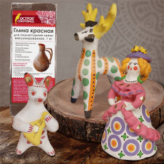 Глина для скульптурной лепки вакуумированная, красная - Фото 7