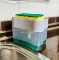 Дозатор для моющего средства с губкой «Press» - Фото 2