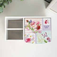 Шкатулка с зеркалом и подставкой «Бабочки и розы» - Фото 4