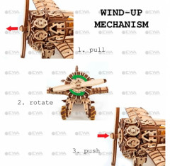 Конструктор деревянный 3D «Самолет с мотором» - Фото 1