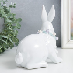 Сувенир «Белая зайка с розовым бантом и розочками» - Фото 2