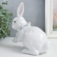 Сувенир «Белая зайка с розовым бантом и розочками» - Фото 3